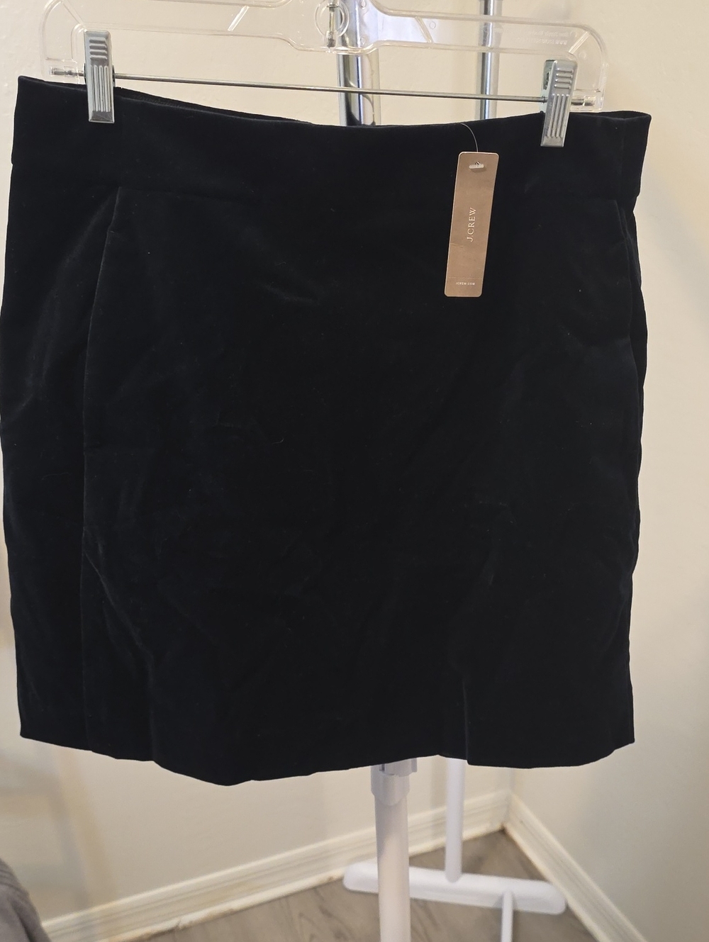 J. Crew Black Velvet Pencil Skirt